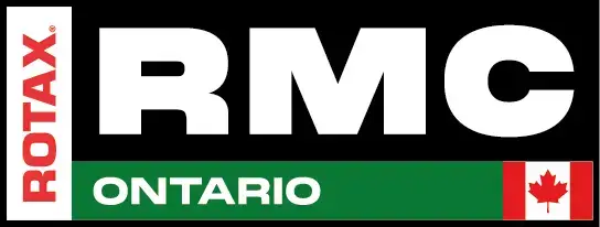 RMC Ontario logo: bold white 'RMC' on black, a green 'ONTARIO' banner with a small Canadian flag, and a vertical red 'ROTAX' label on the left.